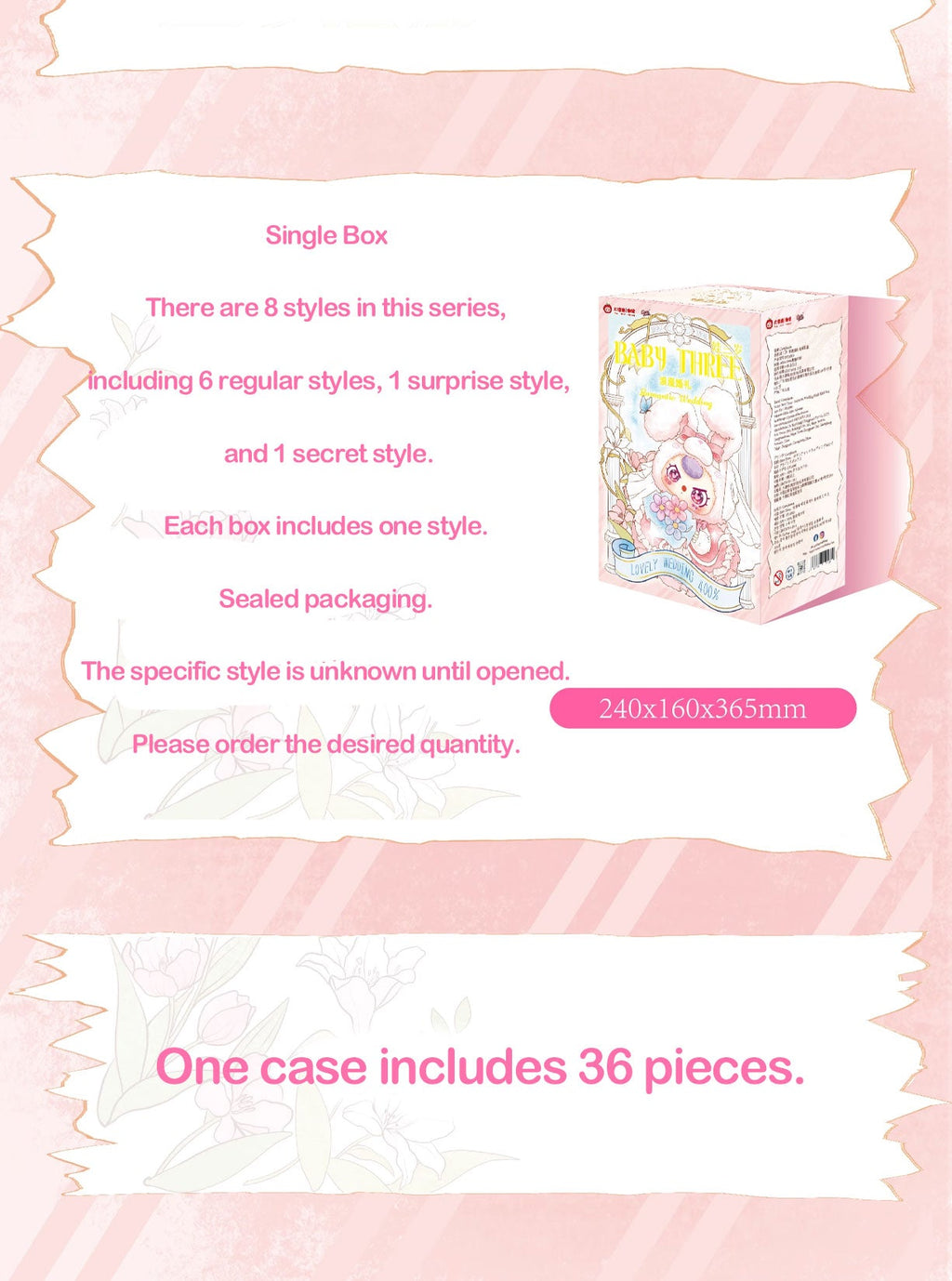 Baby Three 400% Wedding Series Plush Blind Box