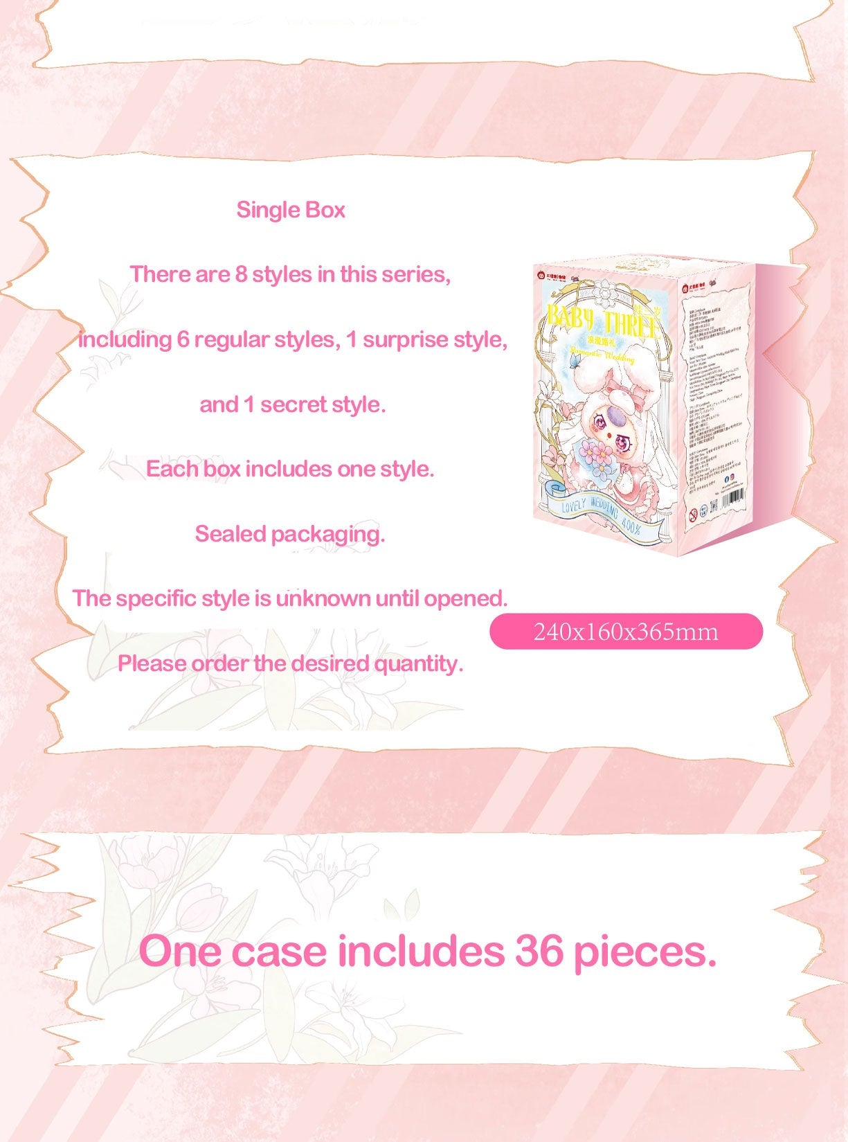 Baby Three 400% Wedding Series Plush Blind Box